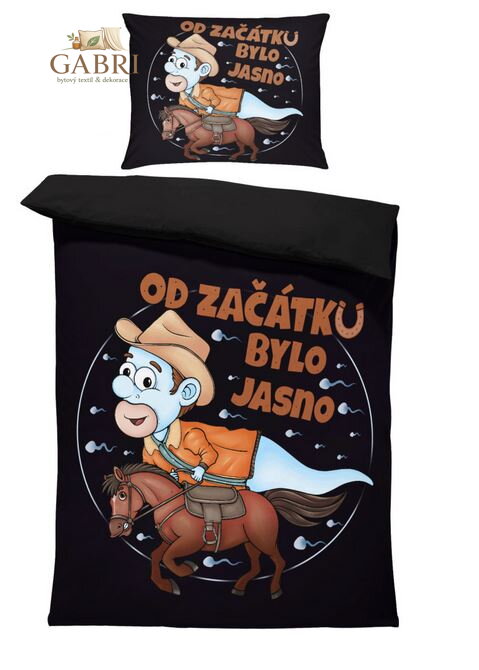 Povlečení z moderního materiálu Interlock fototisk 3D efekt - Koňařská spermie – muž