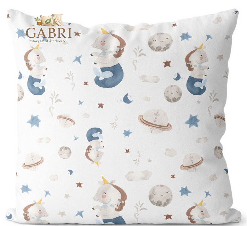 Polštářek se znamením zvěrokruhu 40x40cm - Znamení Watercolor Kozoroh (22.12 – 20.1.)