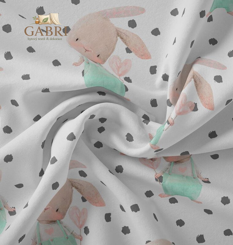 Metrážový dětský závěs zatemňovací Blackout šíře 140cm Im-Králíček