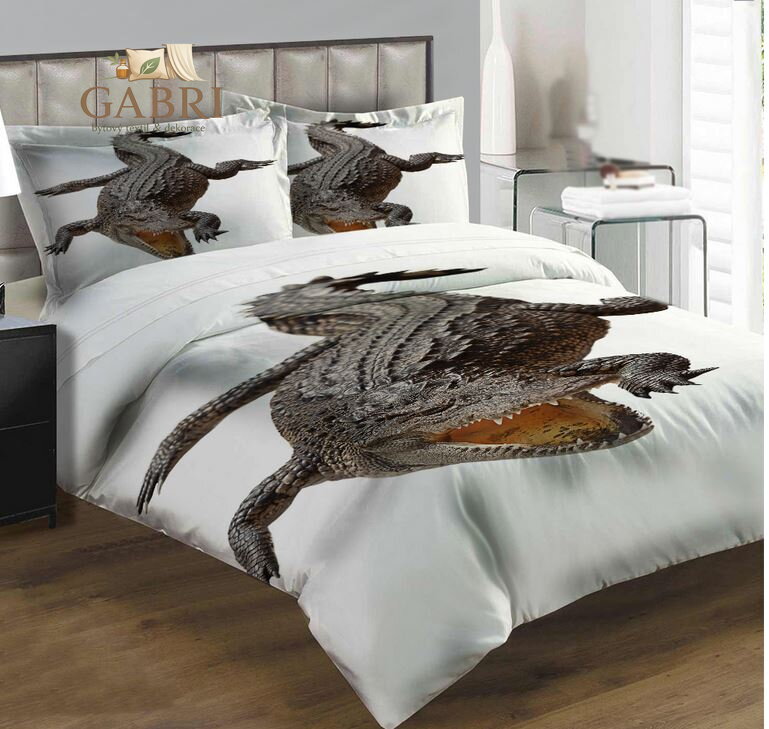 Povlečení z moderního materiálu Interlock fototisk 3D efekt - Krokodýl