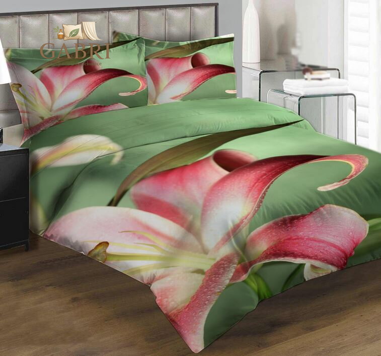 Povlečení z moderního materiálu Interlock fototisk 3D efekt - orosený květ