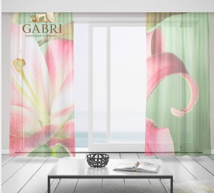 Záclony s 3D potiskem 2x150x250cm - Květ