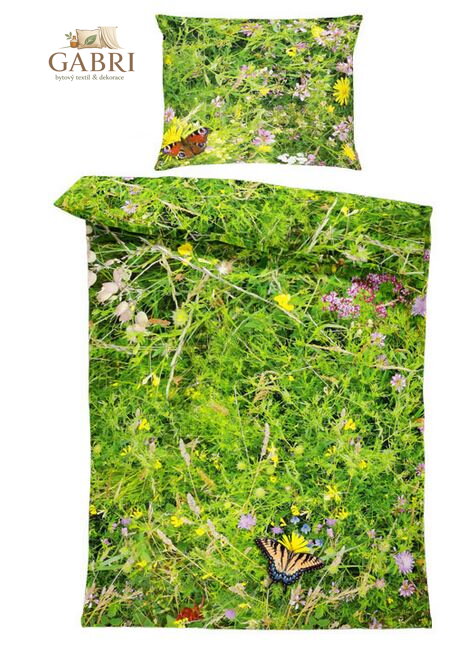 Povlečení z moderního materiálu Interlock fototisk 3D efekt - Louka