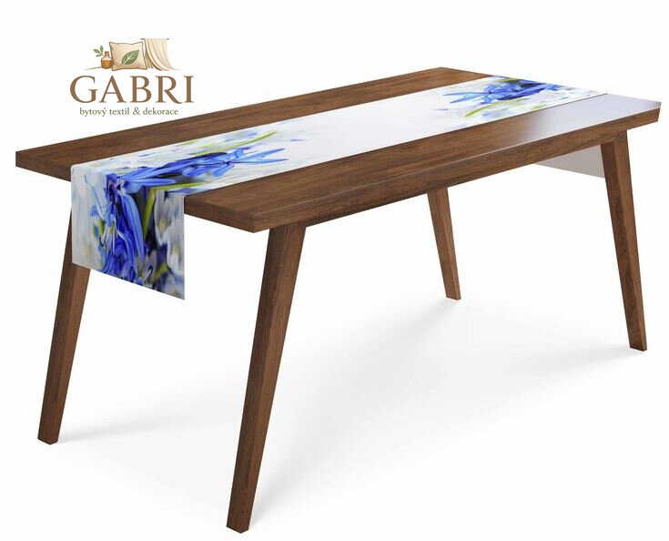  Běhoun na stůl - Modré a bílé květy více rozměrů