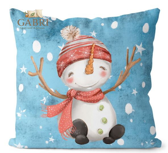 Polštářek s potiskem - Sněhulák