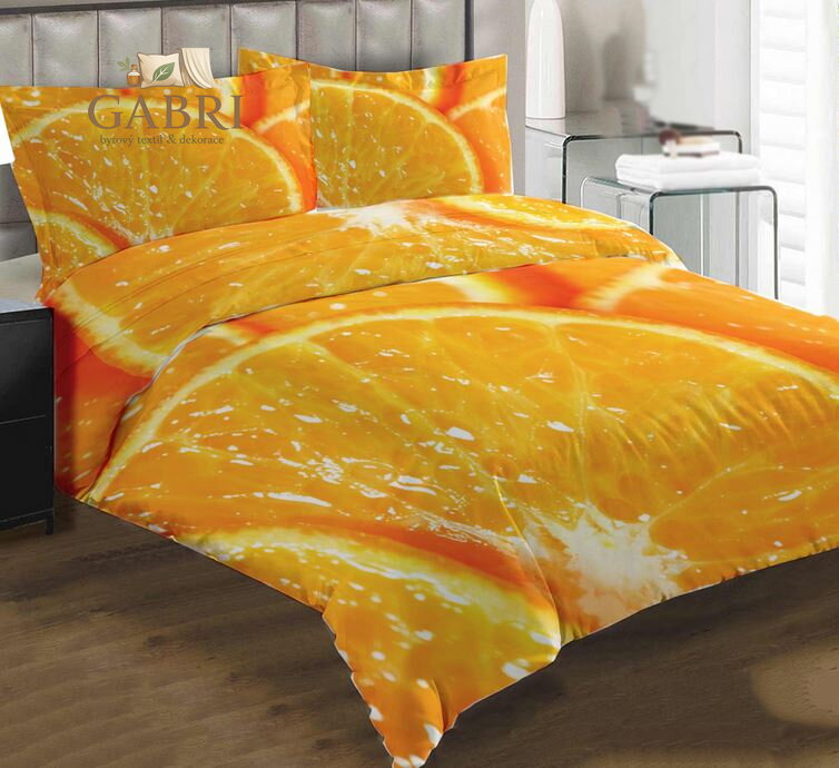 Povlečení z moderního materiálu Interlock fototisk 3D efekt - Pomeranč