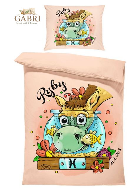 Povlečení z moderního materiálu Interlock fototisk 3D efekt - Koňská znamení Ryby