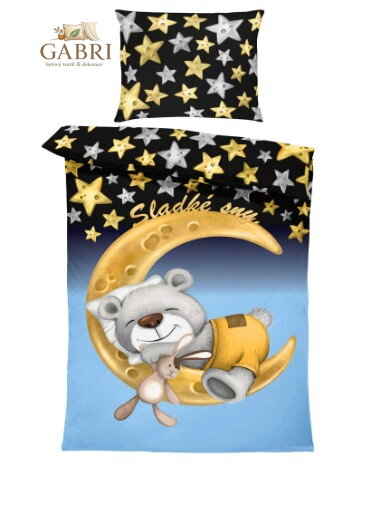 Povlečení Interlock  pro miminka Sladké sny - modré