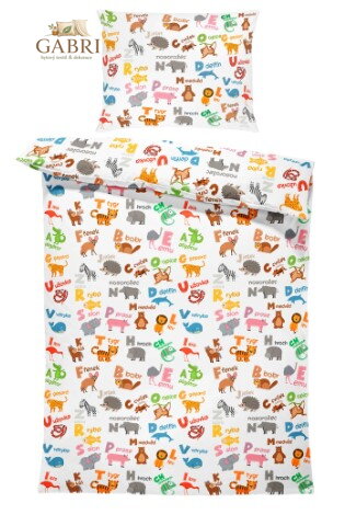 Povlečení Interlock pro miminka - Zvířátka ABC