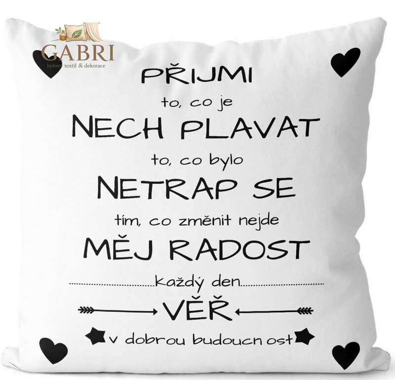  Fotopolštářek s citáty - Přijmi to, co je