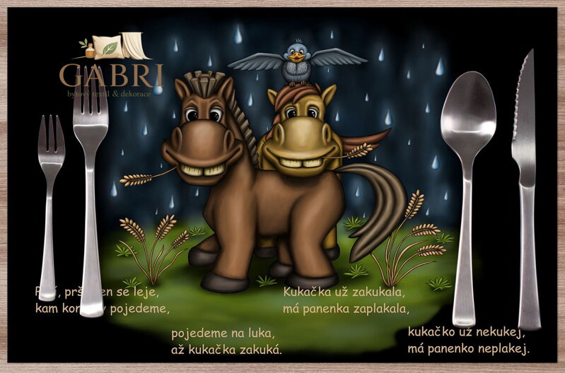  Prostírání na stůl dětské - Prší prší