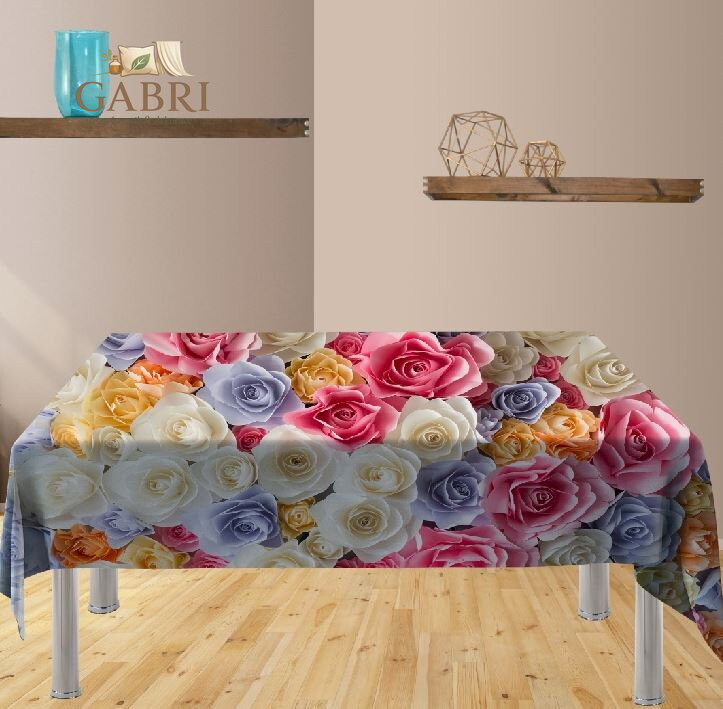 Ubrus s efektem 3D - Barevné růže více rozměrů