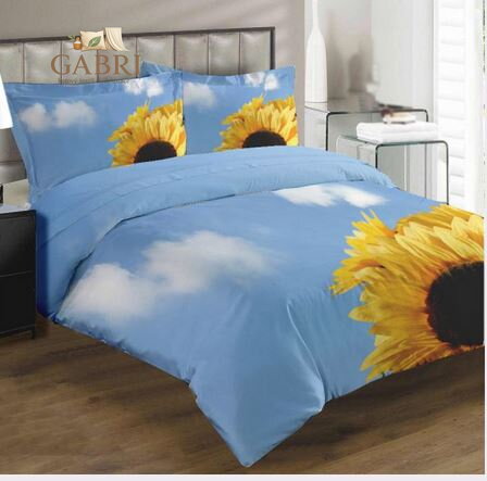 Povlečení z moderního materiálu Interlock fototisk 3D efekt - Slunečnice