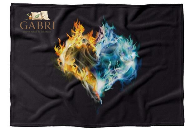 Fleecová fotodeka - Ohnivé srdce více rozměrů