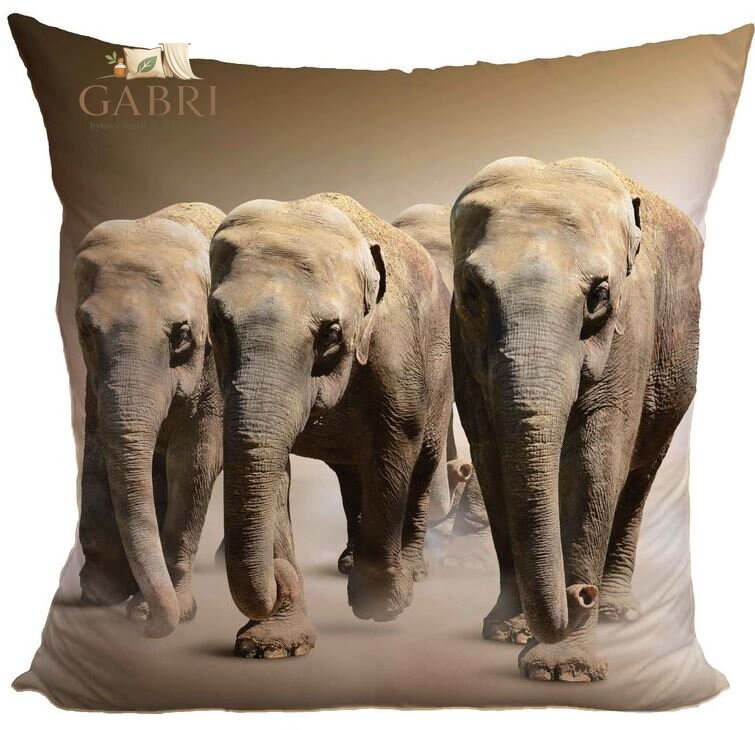 Fotopolštářek s efektem 3D - Stádo slonů