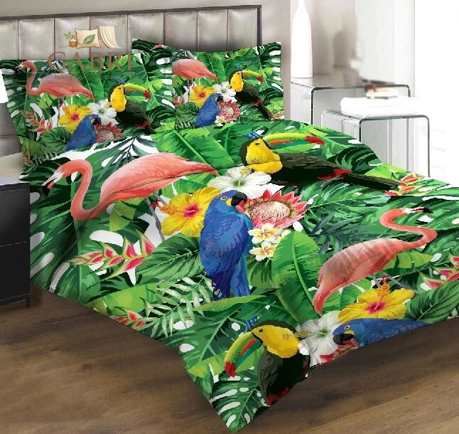 Povlečení z moderního materiálu Interlock fototisk 3D efekt - Tropical