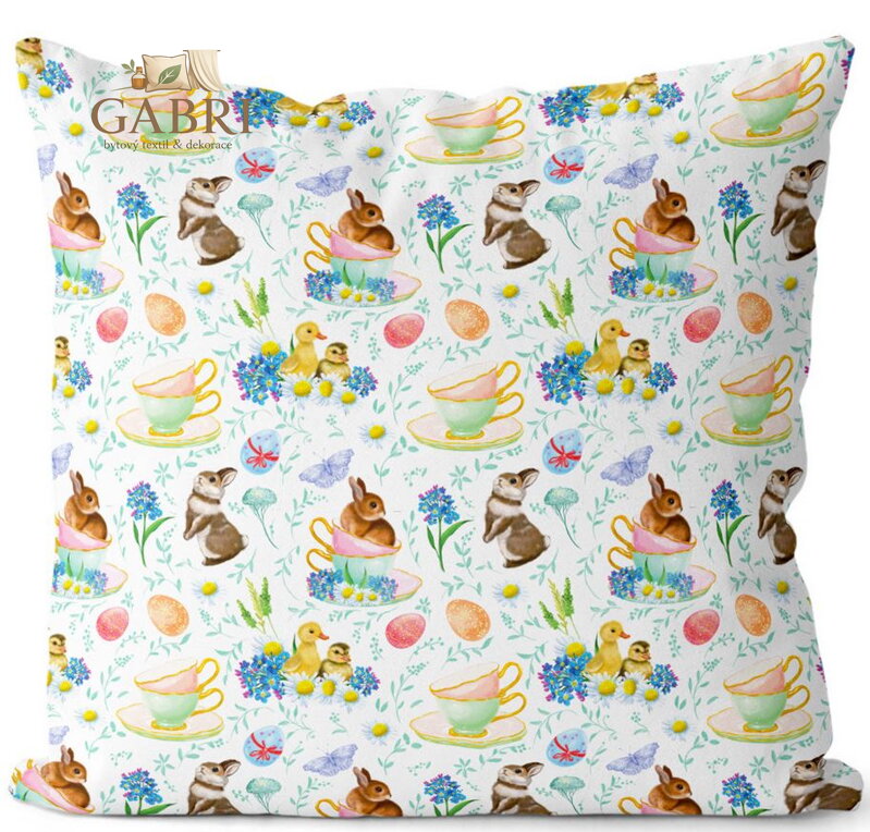  Fotopolštářek s 3D efektem 40x40cm velikonoční - Velikonoční králíčci