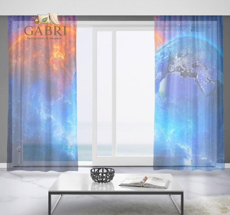 Záclony s 3D potiskem 2x150x250cm - Vesmír 2