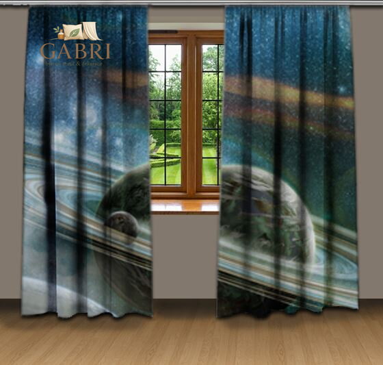 Závěsy dekorační tištěné 2x140x250cm - Vesmír