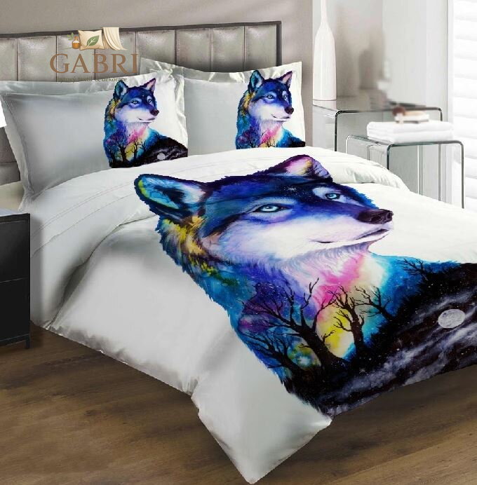 Povlečení z moderního materiálu Interlock fototisk 3D efekt - Vlk art