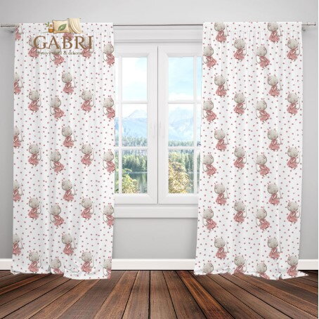 Závěsy dekorační tištěné 2x140x250cm - Kočička