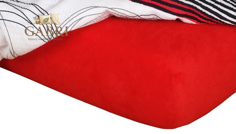 Jersey prostěradlo s gumou 80x200cm - Červené SKLADEM