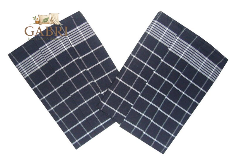 Utěrka Pozitiv Egyptská bavlna černá/bílá 50x70 cm balení 3 ks