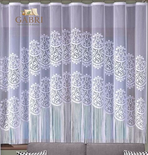 Žakárová záclona bílá s provázky 300x170cm W-Bella SKLADEM