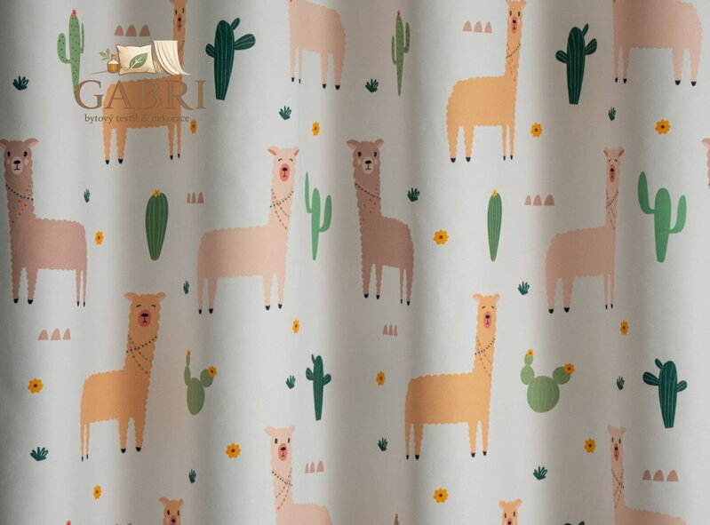 Dětský metrážový závěs tištěný šíře 150cm Lag-Lama 04-2026