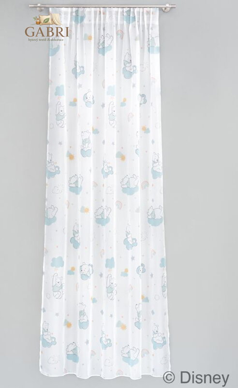 Záclona dětská kusová voál 140x245cm Lag-WINNIE/R/01 Medvídek Pú