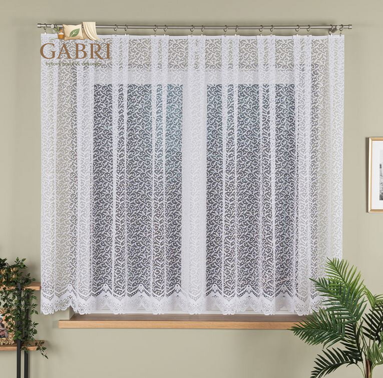 Metrážové záclony žakárové bílé s motivem Gabri-004542-2026