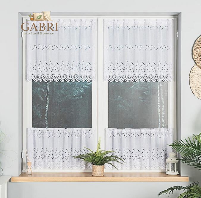 Metrážové záclony vitrážové bílé Gabri-018534-2026