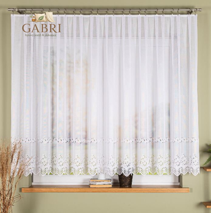 Metrážové záclony žakárové se vzorem bílé Gabri-018534-2026