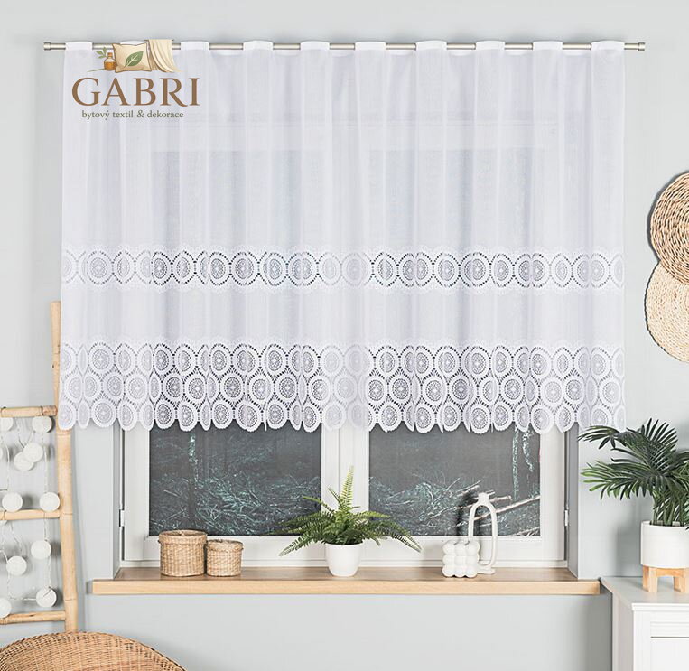 Metrážové záclony žakárové bílé s motivy Gabri-018535-2026