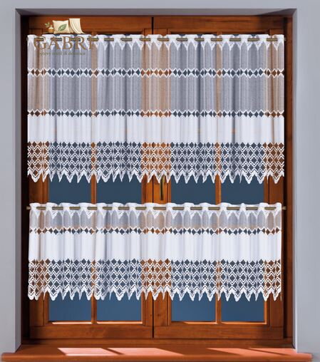 Metrážové záclony vitrážové bílé Gabri-018669