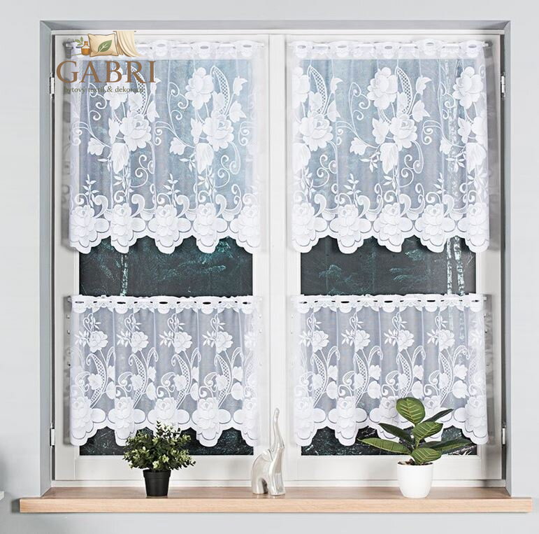 Metrážové záclony vitrážové bílé Gabri-023006-2026