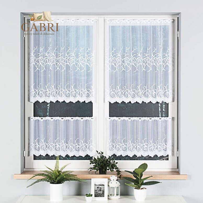 Metrážové záclony vitrážové bílé Gabri-023297-2026