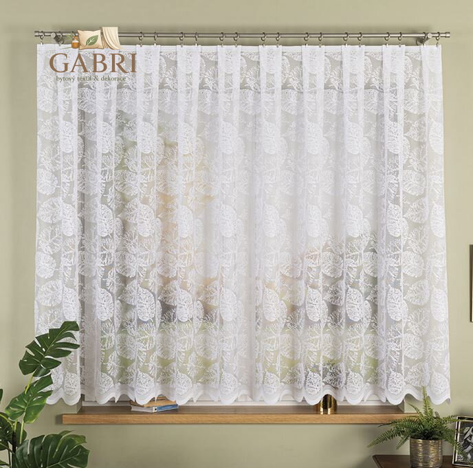 Metrážové záclony žakárové bílé se vzorem Gabri-054401-2026