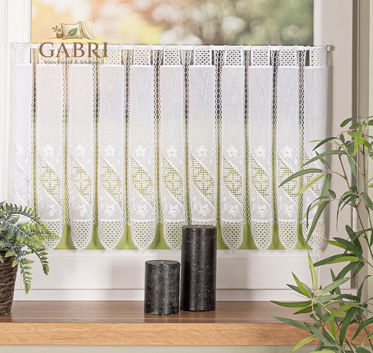Metrážové záclony vitrážové bílé vyšívané Gabri-096204-2025