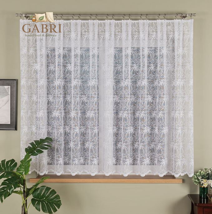 Metrážové záclony žakárové bílé Gabri-107269 Výprodej