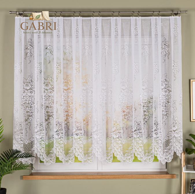 Metrážové záclony žakárové se vzorem bílé Gabri-361350-2026 Výprodej