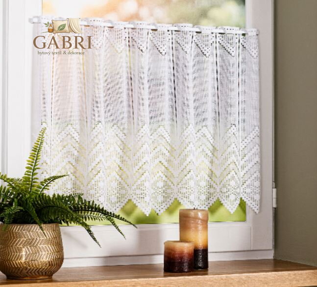 Metrážové záclony vitrážkové žakárové bílé Gabri-362870