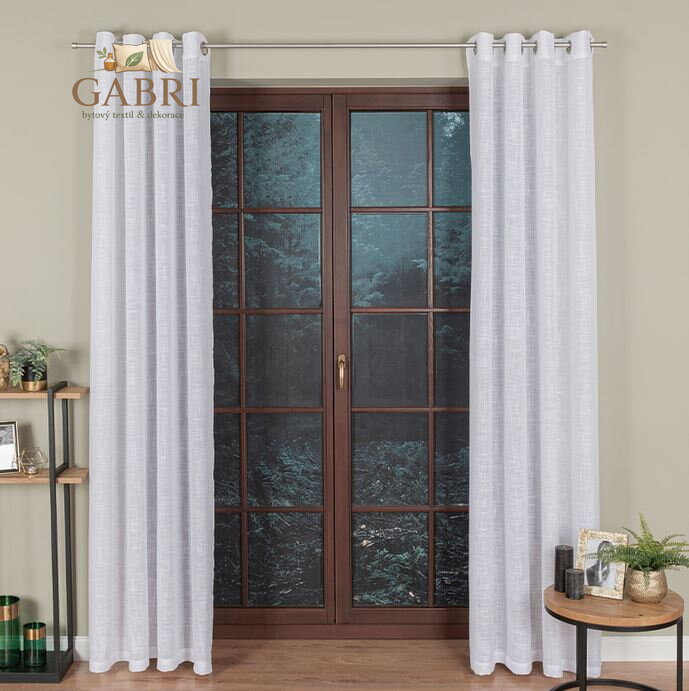 Záclona kusová bílá na kroužky 140x250cm Gabri-400002-2026