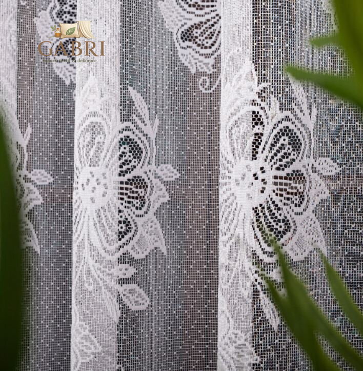 Metrážové záclony žakárové se vzorem bílé Gabri-004713-2026