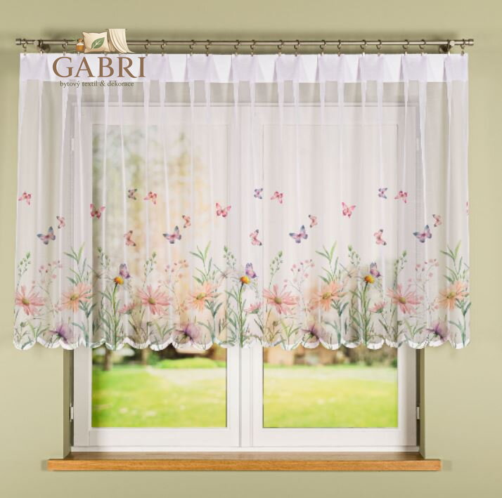 Metrážové záclony žakárové s barevným vzorem Gabri-D00431-2026