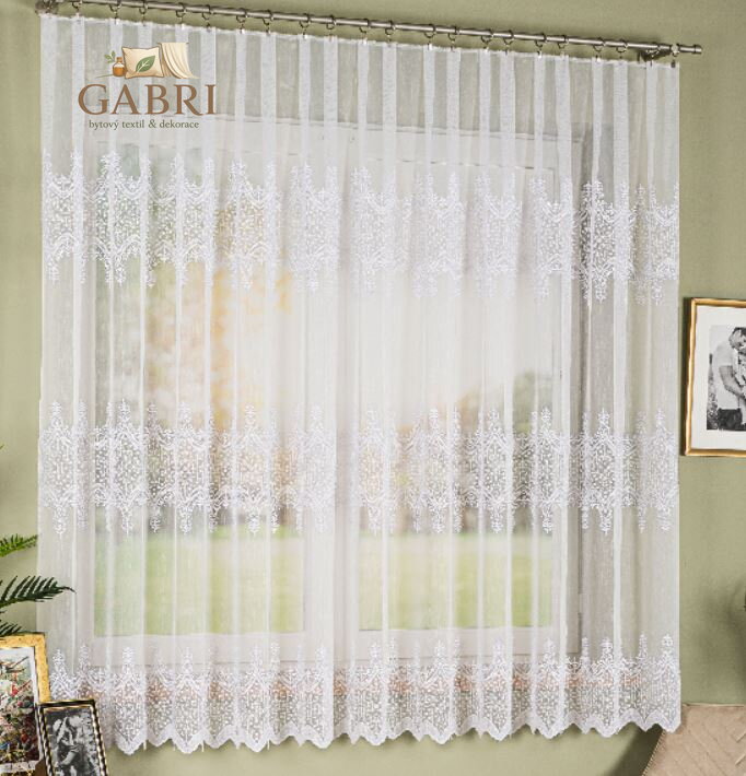 Metrážové záclony bílé vyšívané Gabri-FH0026-2026