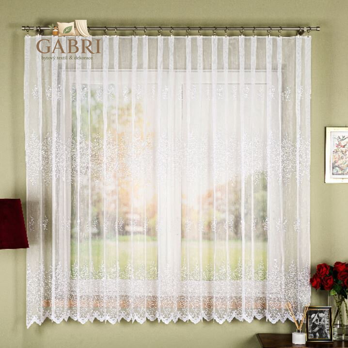 Metrážové záclony bílé vyšívané Gabri-FH0043-2026