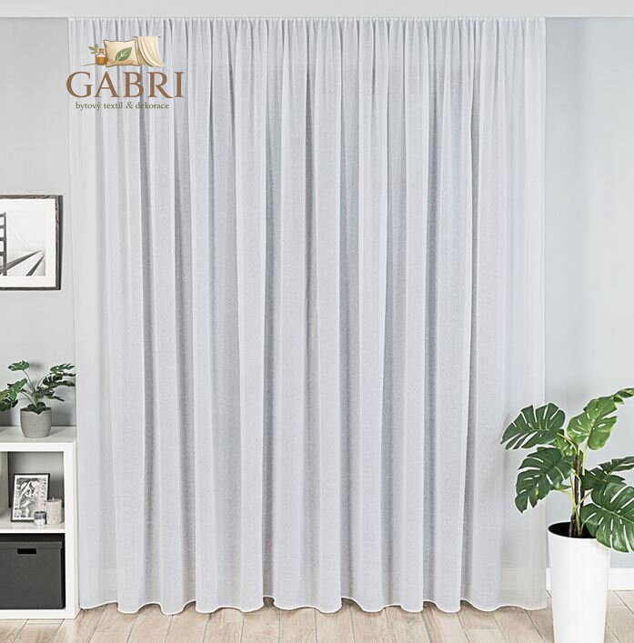 Metrážový mačkaný voál bílý s olůvkem  Gabri-002301-2026