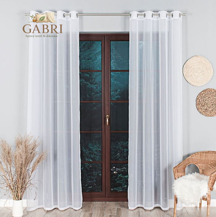 Záclona kusová voál bílá na kroužky 140x250cm Gabri-FG0002-2026