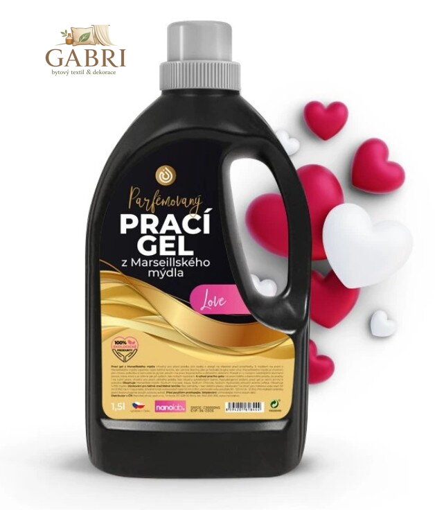 Prací gel z Marseillského mýdla Love 1,5 L 